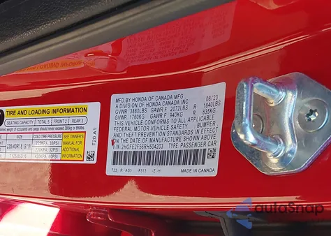 2024 Honda Civic Sport z USA, uszkodzony, nr VIN 2HGFE2F56RH504203